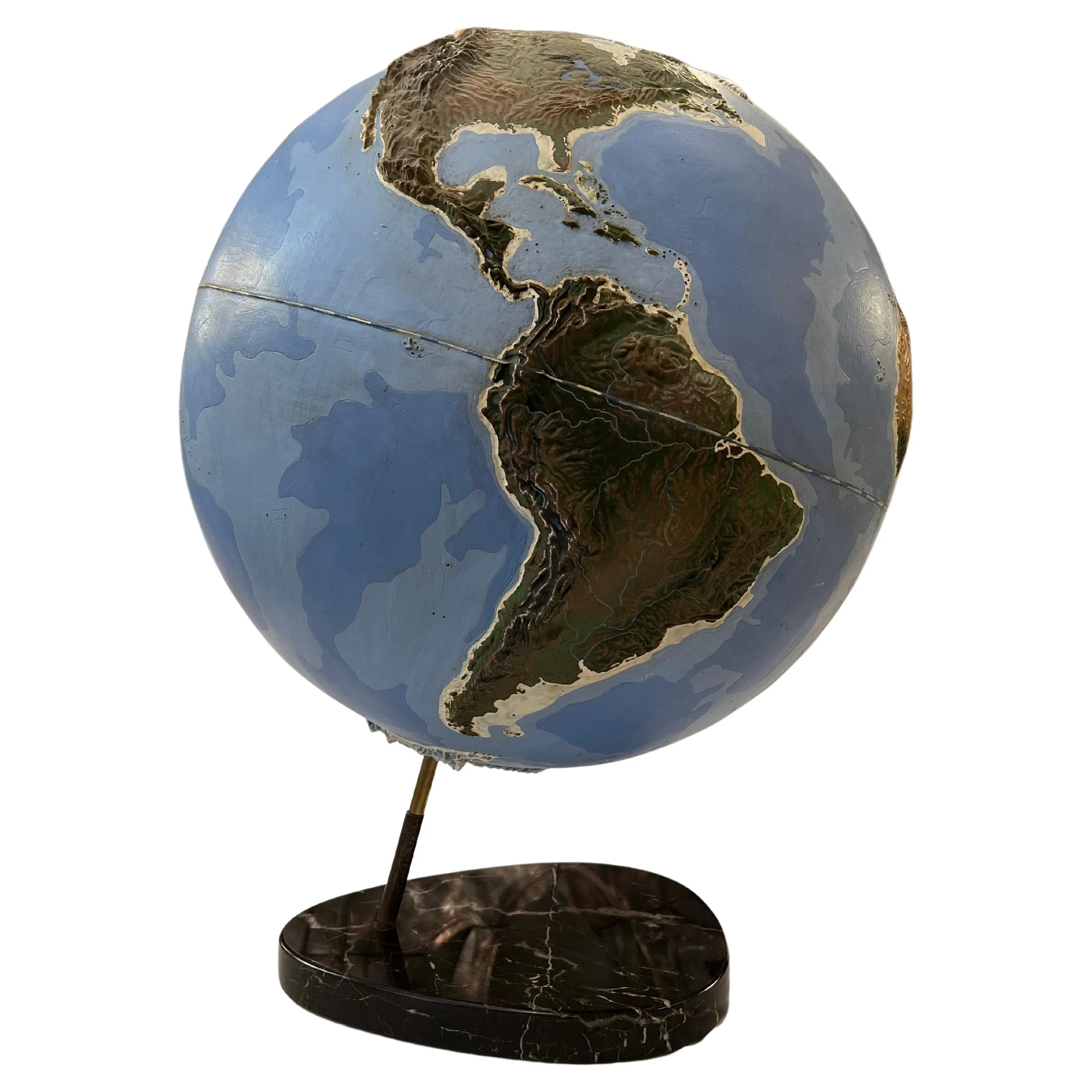 Important globe terrestre en plexiglas peint, France vers 1950-02