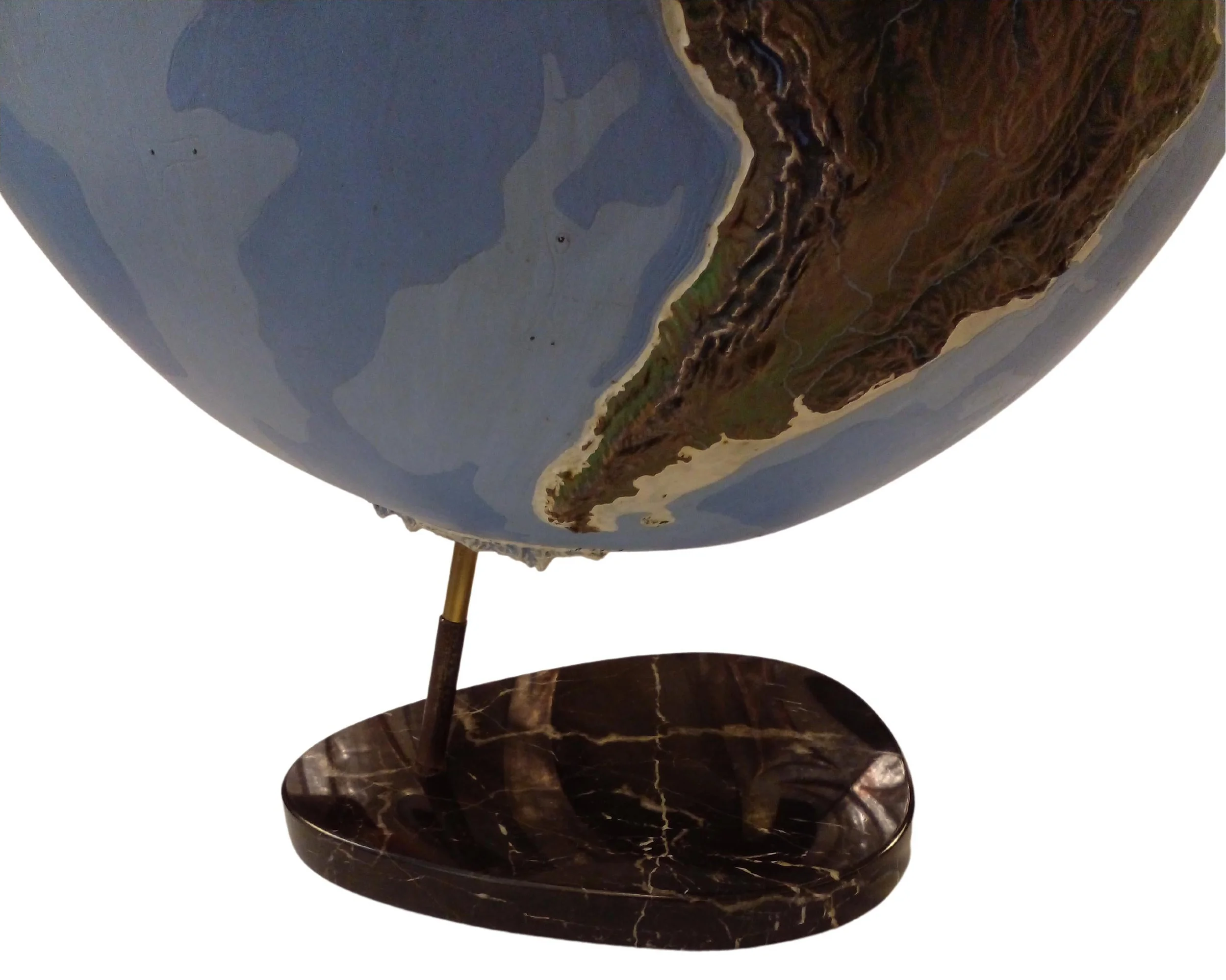 Important globe terrestre en plexiglas peint, France vers 1950-06